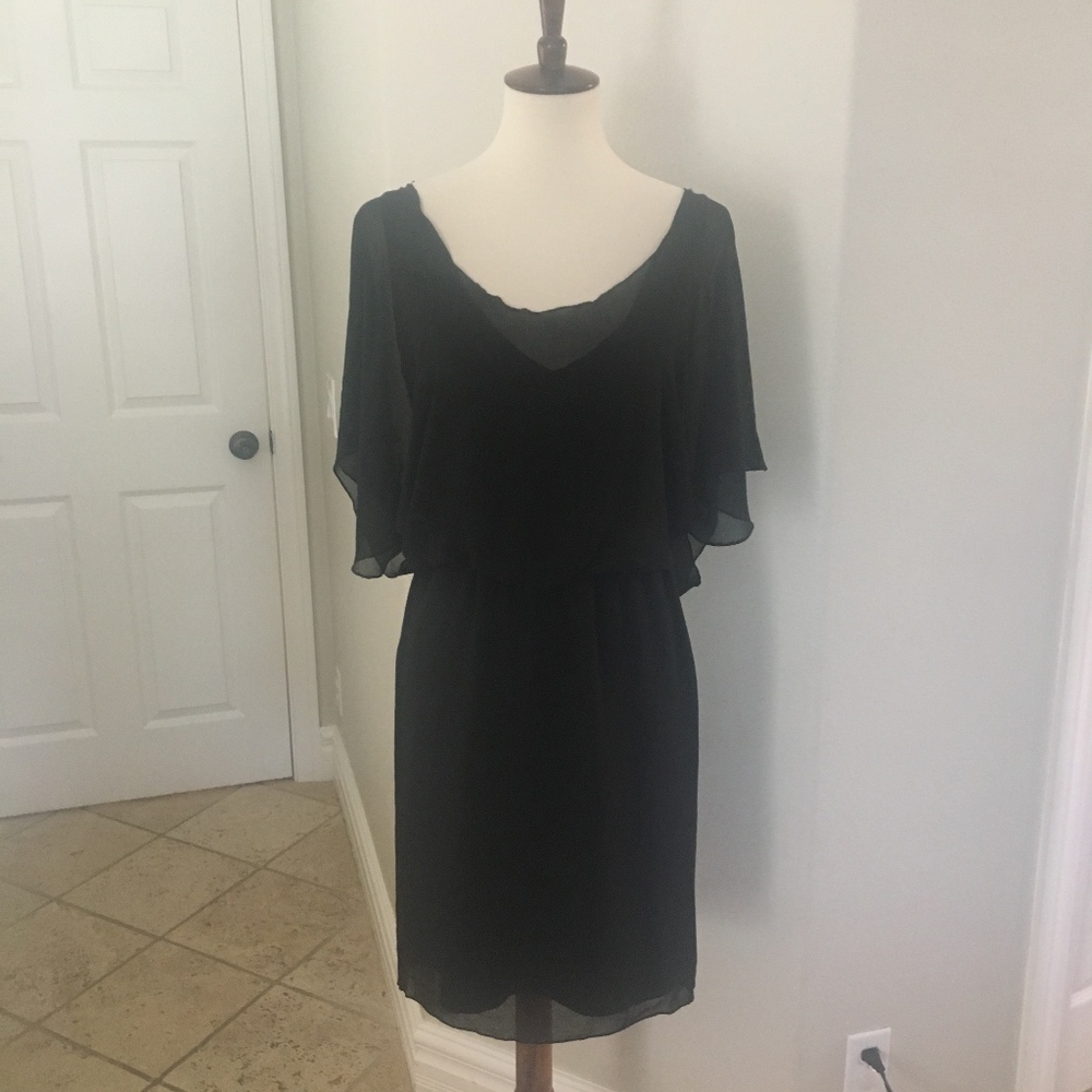 BCBGeneration Black Semisheer Sexy Back LBD
